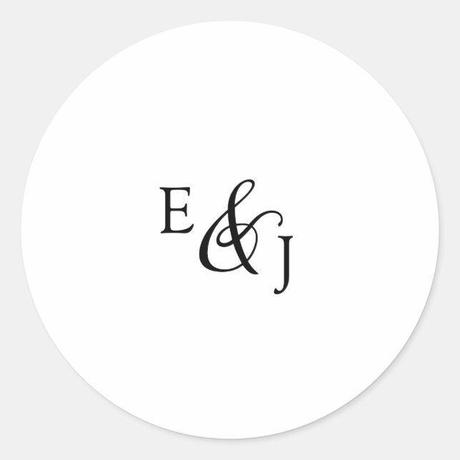 Sticker Rond Sceau d'enveloppe Mariage Monogramme vintage (Devant)