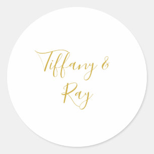 Sticker Rond Sceau d'enveloppe Mariage or simple et élégant