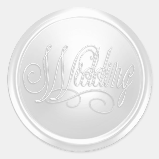 Sticker Rond Sceau d'enveloppe Mariage Pearl White (Devant)