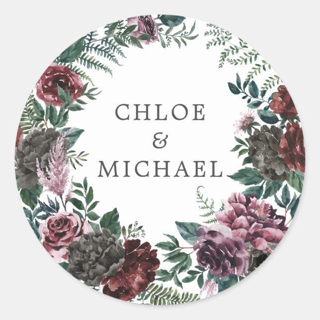 Sticker Rond Sceau d'enveloppe Mariage rouge roux de Bourgogne  (Devant)