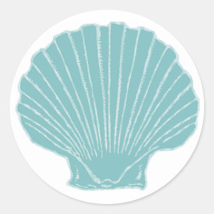 Sticker Rond Sceau d'enveloppe Mariage Sea Shell