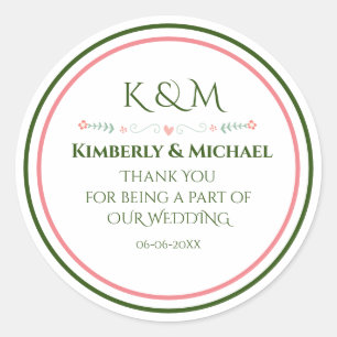 Sticker Rond Sceau d'enveloppe Mariage simple