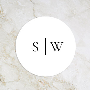 Sticker Rond Sceau d'enveloppe Mariage simple et moderne