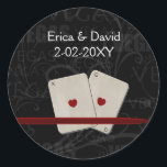 Sticker Rond Sceau d'enveloppe mariage Vegas<br><div class="desc">Design à thème Las Vegas.</div>