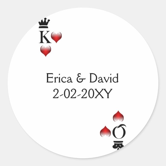 Sticker Rond Sceau d'enveloppe mariage Vegas (Devant)