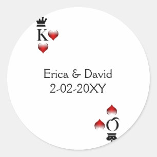 Sticker Rond Sceau d'enveloppe mariage Vegas
