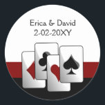 Sticker Rond Sceau d'enveloppe mariage Vegas<br><div class="desc">Design à thème Las Vegas.</div>
