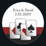 Sticker Rond Sceau d'enveloppe mariage Vegas<br><div class="desc">Design à thème Las Vegas.</div>