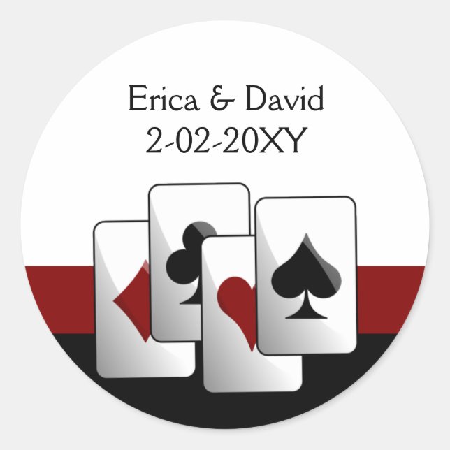 Sticker Rond Sceau d'enveloppe mariage Vegas (Devant)