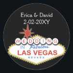 Sticker Rond Sceau d'enveloppe mariage Vegas<br><div class="desc">Design à thème Las Vegas.</div>