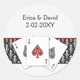 Sticker Rond Sceau d'enveloppe mariage Vegas