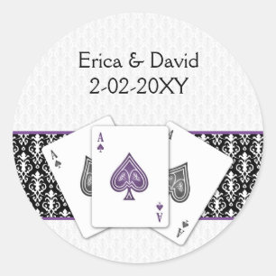 Sticker Rond Sceau d'enveloppe mariage Vegas