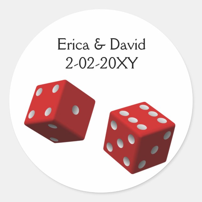Sticker Rond Sceau d'enveloppe mariage Vegas (Devant)