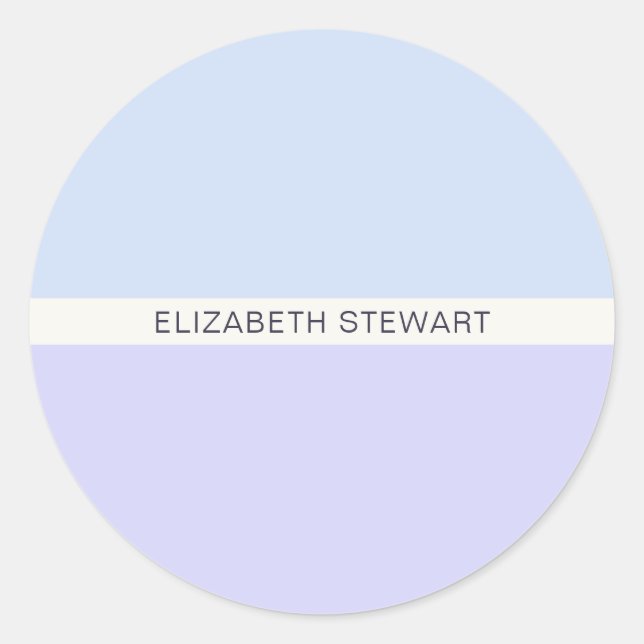 Sticker Rond Sceau d'enveloppe moderne bleu clair et lavande (Devant)