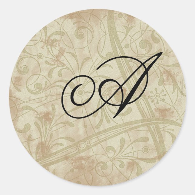 Sticker Rond Sceau d'enveloppe monographique (Devant)