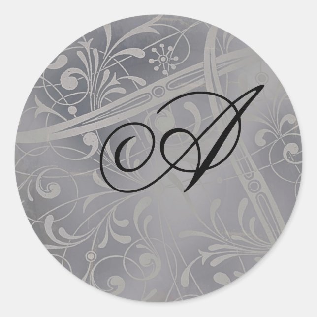 Sticker Rond Sceau d'enveloppe monographique (Devant)