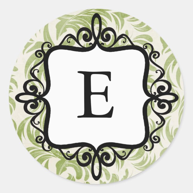 Sticker Rond Sceau d'enveloppe monographique classique (Devant)