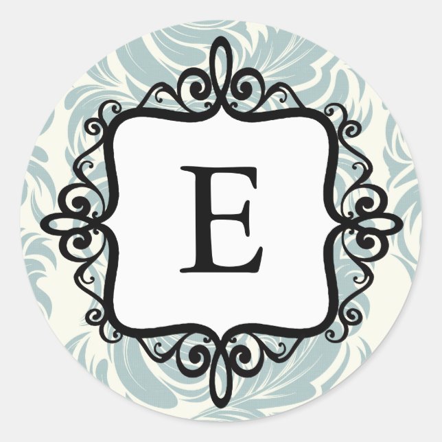 Sticker Rond Sceau d'enveloppe monographique classique (Devant)