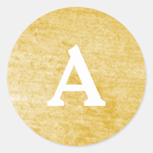 Sticker Rond Sceau d'enveloppe monographique personnalisée Gold