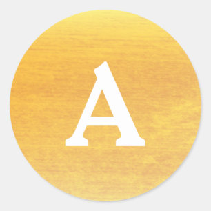 Sticker Rond Sceau d'enveloppe monographique personnalisée Gold