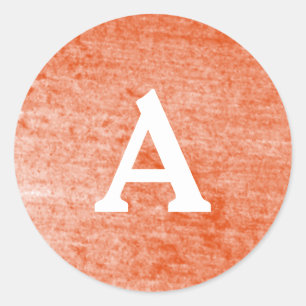 Sticker Rond Sceau d'enveloppe monographique personnalisée roug