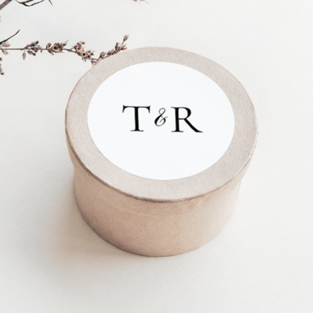 Sticker Rond Sceau d'enveloppe monographique simple et élégant (Créateur téléchargé)