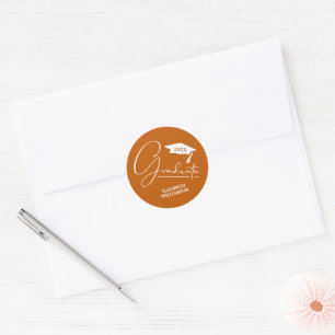 Sticker Rond Sceau d'enveloppe orange brûlé pour fête de remise