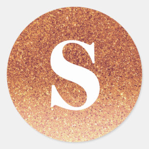 Sticker Rond Sceau d'enveloppe orange Parties scintillant éléga