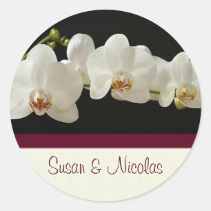 Sticker Rond Sceau d'enveloppe orchidée - Personnalisé