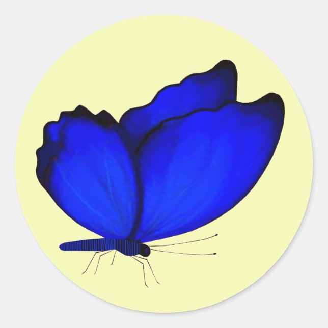 Sticker Rond Sceau d'enveloppe papillon bleu (Devant)