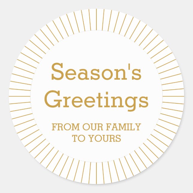 Sticker Rond Sceau d'enveloppe personnalisée en or simple moder (Devant)