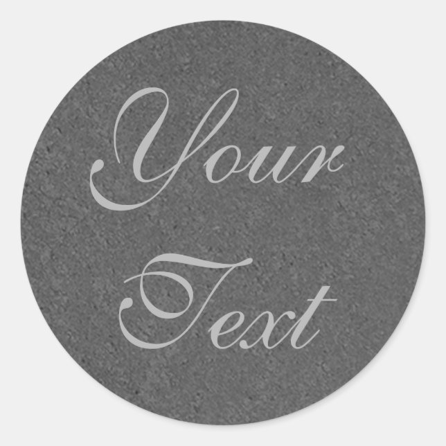 Sticker Rond Sceau d'enveloppe personnalisée gris argent avec t (Devant)