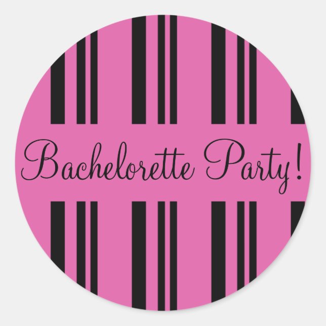 Sticker Rond Sceau d'enveloppe rayée de la Bachelorette (Devant)