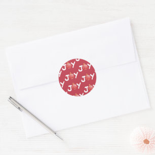 Sticker Rond Sceau d'enveloppe Red Christmas Joy