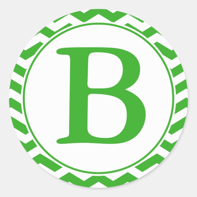 Sticker Rond Sceau d'enveloppe ronde avec Monogramme - Chevrons (Devant)