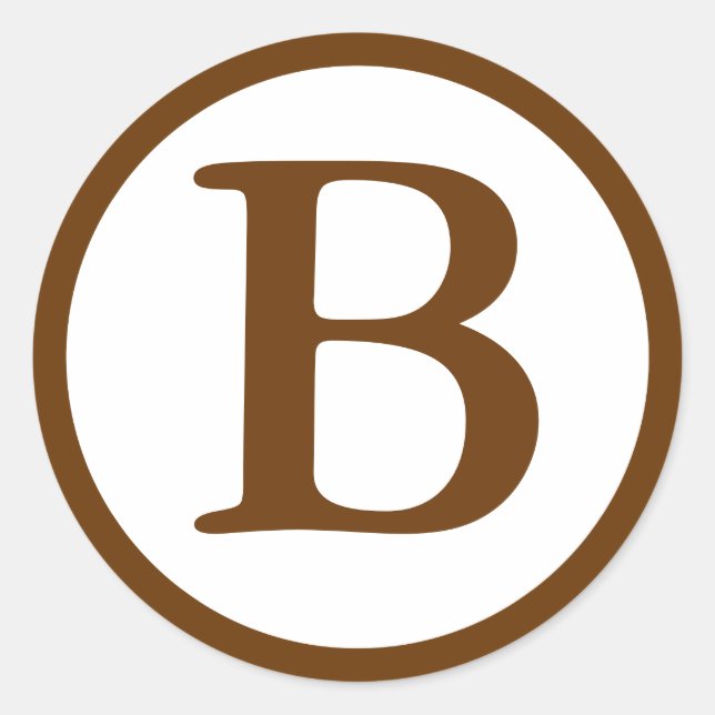 Sticker Rond Sceau d'enveloppe ronde avec Monogramme - Moyen Br (Devant)