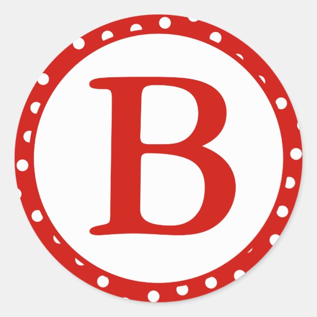 Sticker Rond Sceau d'enveloppe ronde avec Monogramme - Points r (Devant)