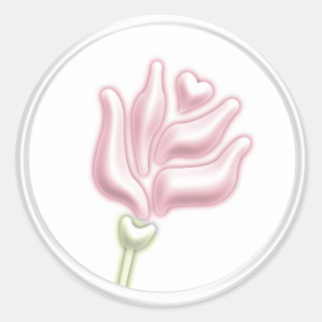 Sticker Rond Sceau d'enveloppe rose (Devant)