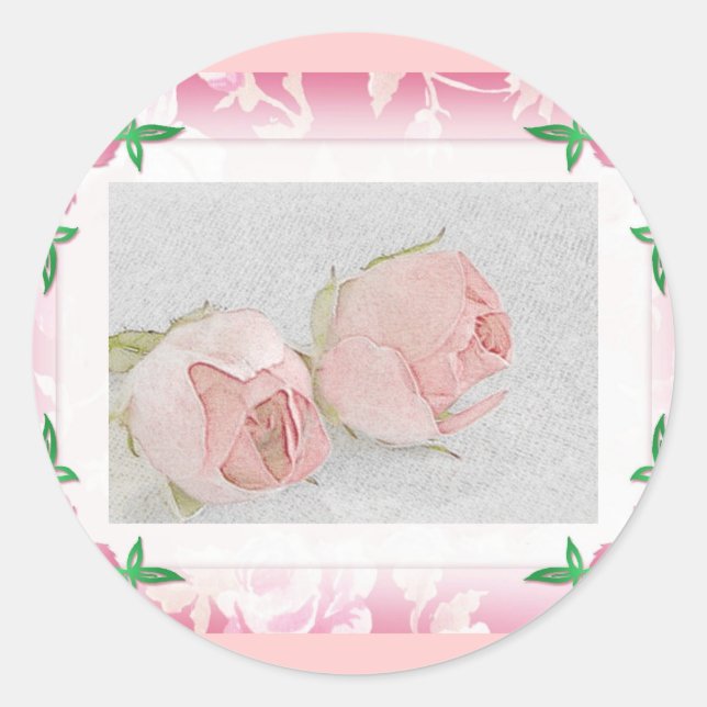 Sticker Rond Sceau d'enveloppe rose (Devant)