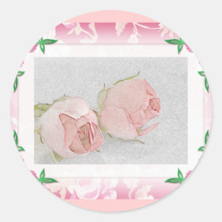 Sticker Rond Sceau d'enveloppe rose