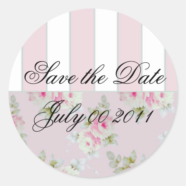 Sticker Rond Sceau d'enveloppe rose et rose (Devant)