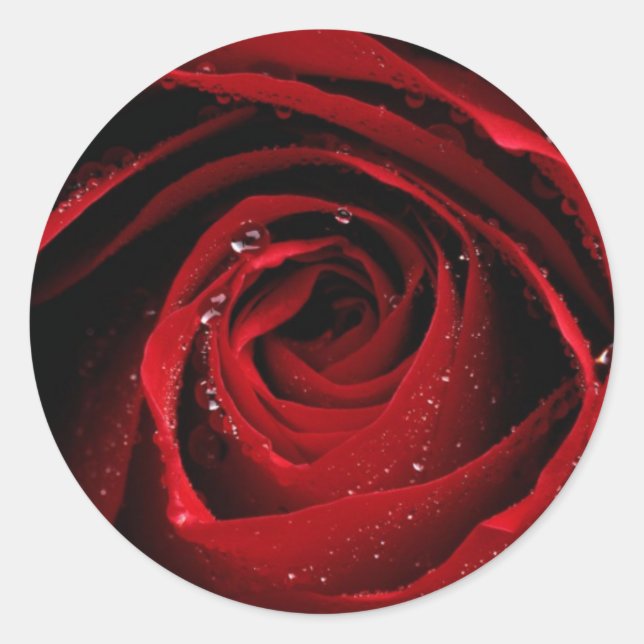 Sticker Rond Sceau d'enveloppe rouge Rose (Devant)
