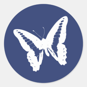 Sticker Rond Sceau d'enveloppe Royal Blue Butterfly