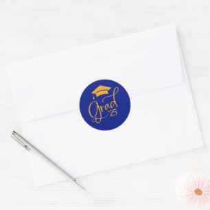 Sticker Rond Sceau d'enveloppe Royal Blue Gold 2025
