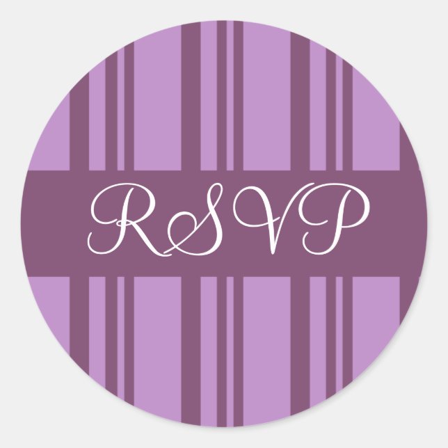 Sticker Rond Sceau d'enveloppe RSVP Stripes (Devant)