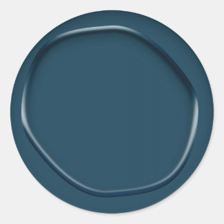 Sticker Rond Sceau d'enveloppe turquoise à look cire