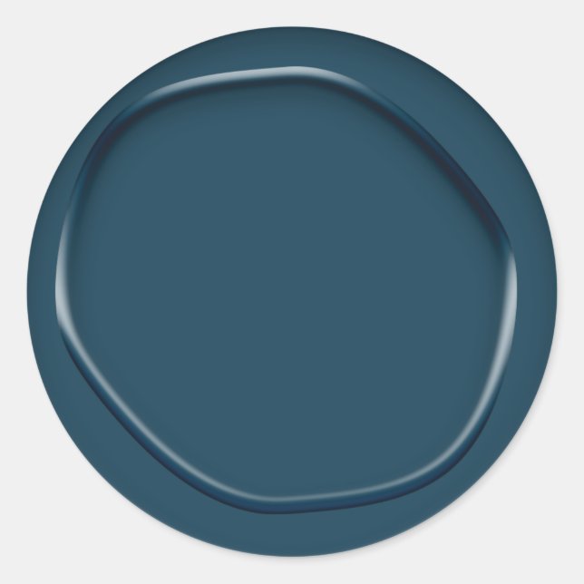 Sticker Rond Sceau d'enveloppe turquoise à look cire (Devant)