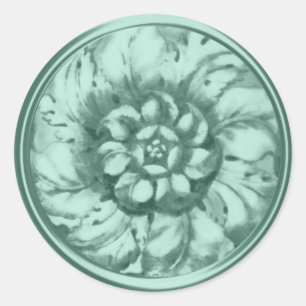 Sticker Rond Sceau d'enveloppe verte à la menthe