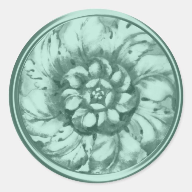 Sticker Rond Sceau d'enveloppe verte à la menthe (Devant)