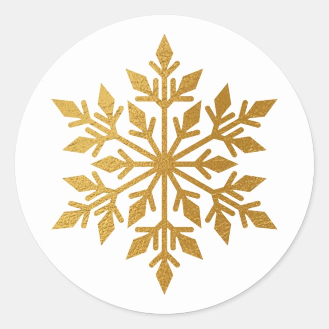 Sticker Rond Sceau d'enveloppes blanches de flocons d'huile d'o (Devant)